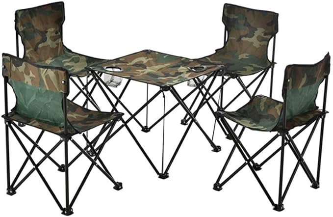 Mini Picnic Table & 4 Chairs Set for Outdoors & Camping