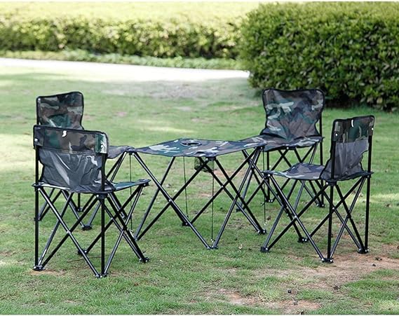 Mini Picnic Table & 4 Chairs Set for Outdoors & Camping