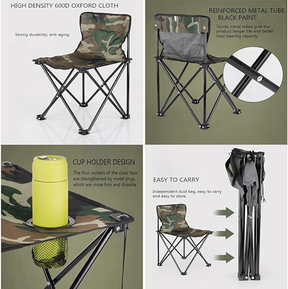 Mini Picnic Table & 4 Chairs Set for Outdoors & Camping