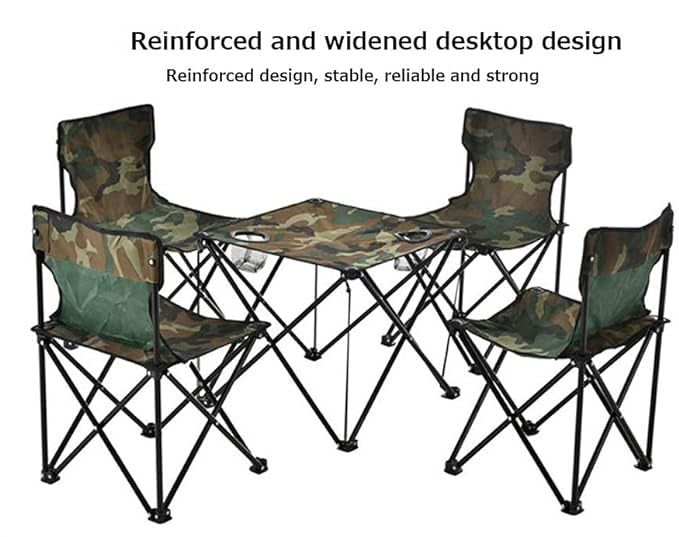 Mini Picnic Table & 4 Chairs Set for Outdoors & Camping