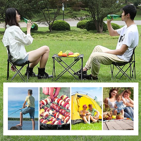 Mini Picnic Table & 4 Chairs Set for Outdoors & Camping