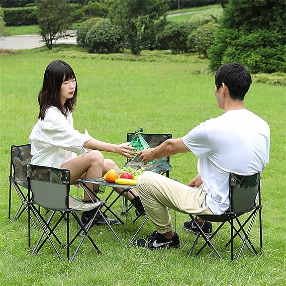 Mini Picnic Table & 4 Chairs Set for Outdoors & Camping