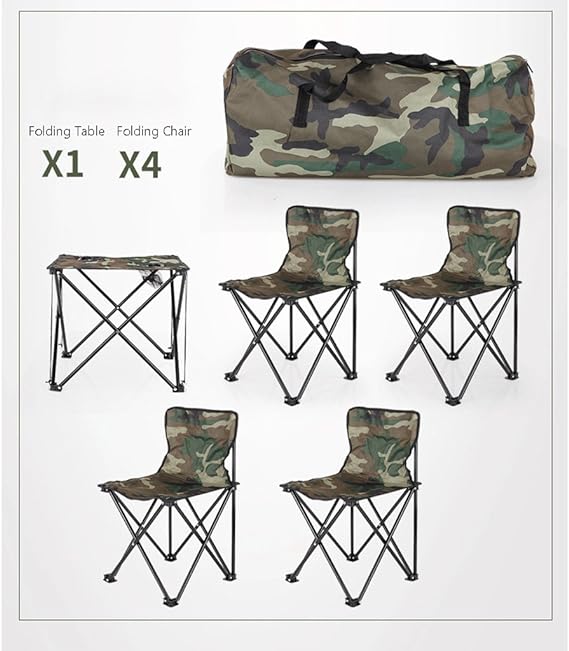 Mini Picnic Table & 4 Chairs Set for Outdoors & Camping