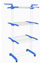 3 Layered Steel Floor Cloth Dryer Stand made of High Quality Stainless Steel with Premium 360° Rotat
