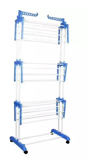 3 Layered Steel Floor Cloth Dryer Stand made of High Quality Stainless Steel with Premium 360° Rotat