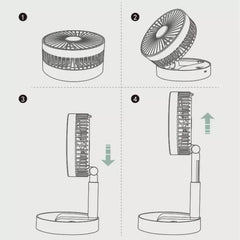 Foldable Fan with 3 Air Flow Settings, Lithium Ion Battery for Long Battery Life