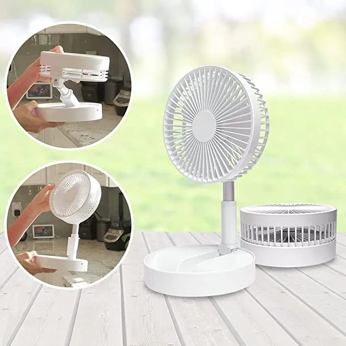 Foldable Fan with 3 Air Flow Settings, Lithium Ion Battery for Long Battery Life