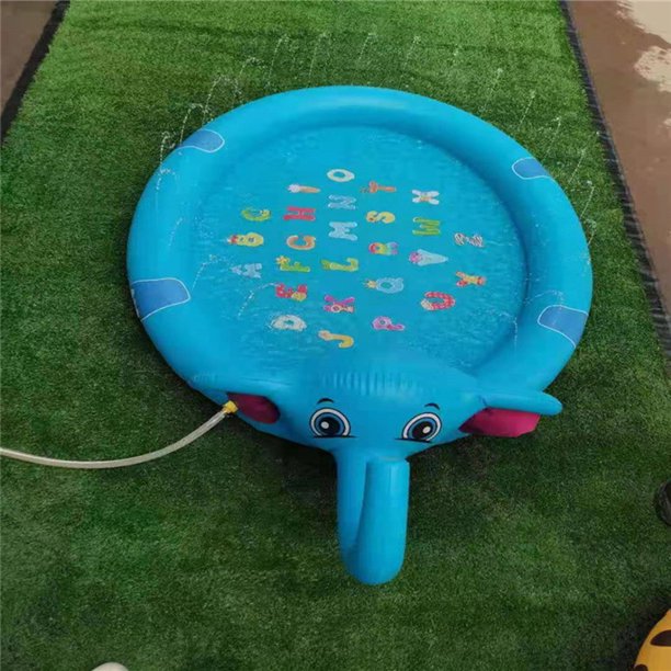 Mega Inflatable Sprinkler Splash Elephant Play Mat for Kids - 3-in-1 Water Fun and Whimsical Pool Ac