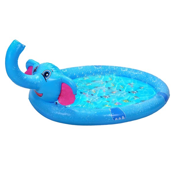 Mega Inflatable Sprinkler Splash Elephant Play Mat for Kids - 3-in-1 Water Fun and Whimsical Pool Ac