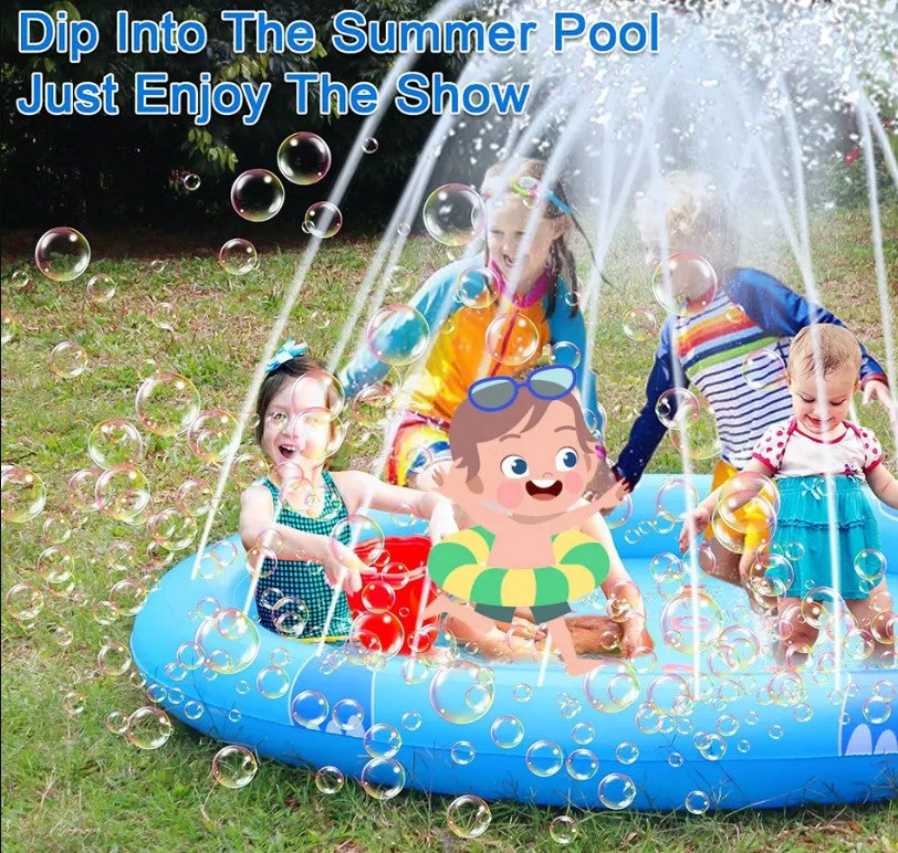 Mega Inflatable Sprinkler Splash Elephant Play Mat for Kids - 3-in-1 Water Fun and Whimsical Pool Ac