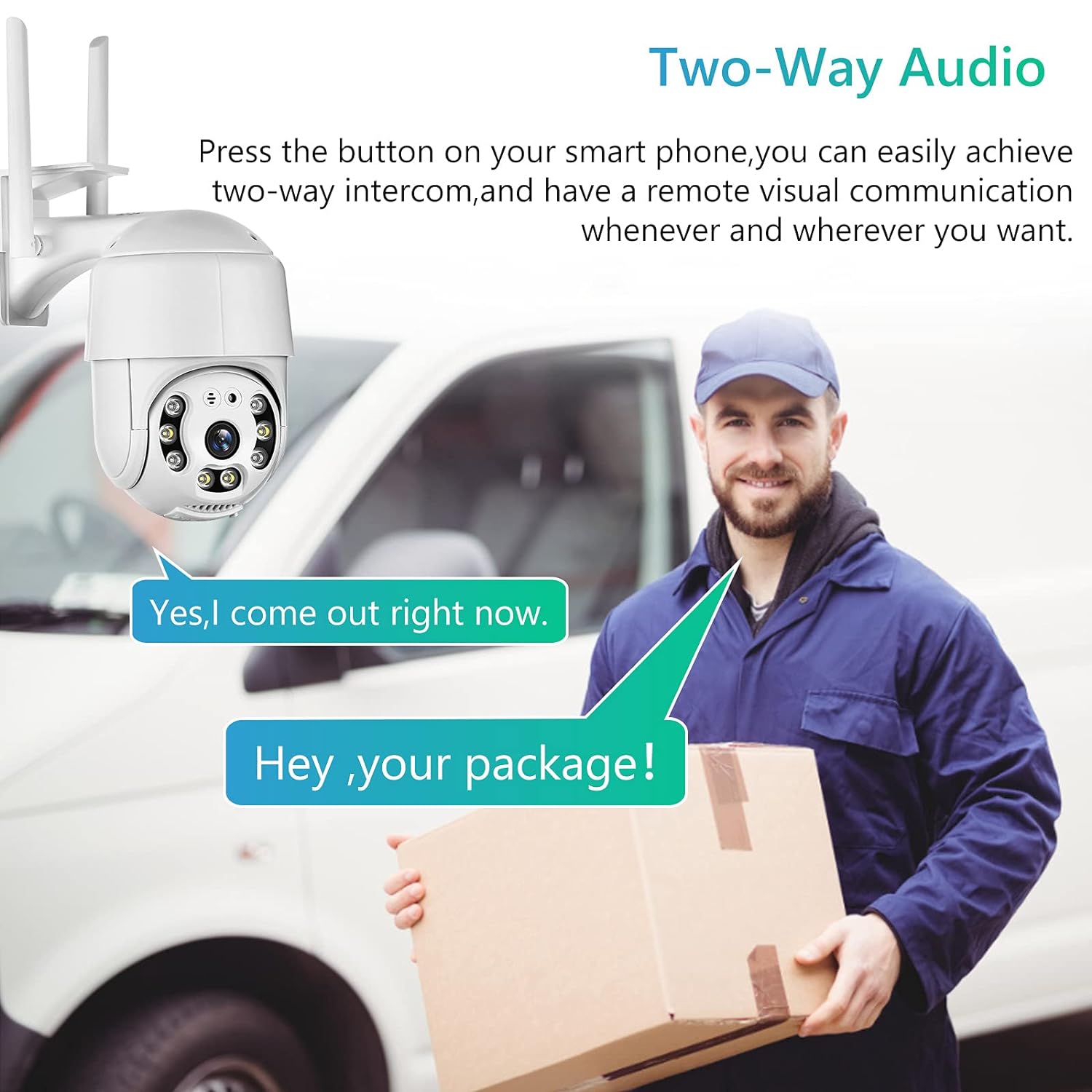HD Waterproof WiFi Security Camera with Motion Detection and Two-Way Audio