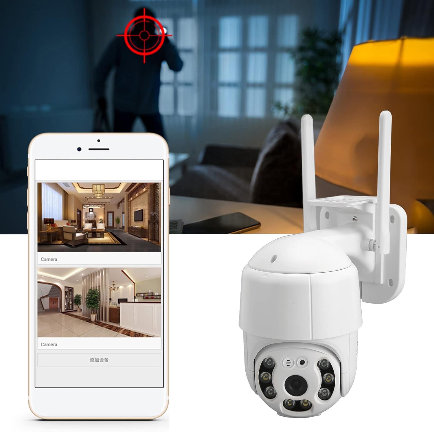 HD Waterproof WiFi Security Camera with Motion Detection and Two-Way Audio