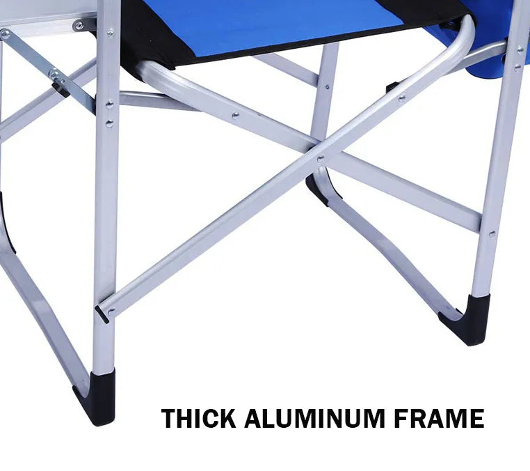 Foldable Sturdy Portable Director's Chair made with High Quality Aluminium and Retractable Side Tabl