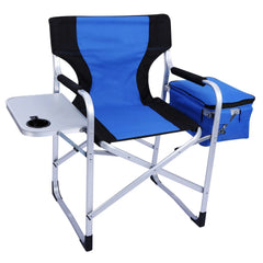 Foldable Sturdy Portable Director's Chair made with High Quality Aluminium and Retractable Side Tabl