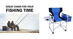 Foldable Sturdy Portable Director's Chair made with High Quality Aluminium and Retractable Side Tabl
