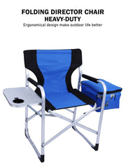Foldable Sturdy Portable Director's Chair made with High Quality Aluminium and Retractable Side Tabl