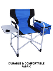 Foldable Sturdy Portable Director's Chair made with High Quality Aluminium and Retractable Side Tabl