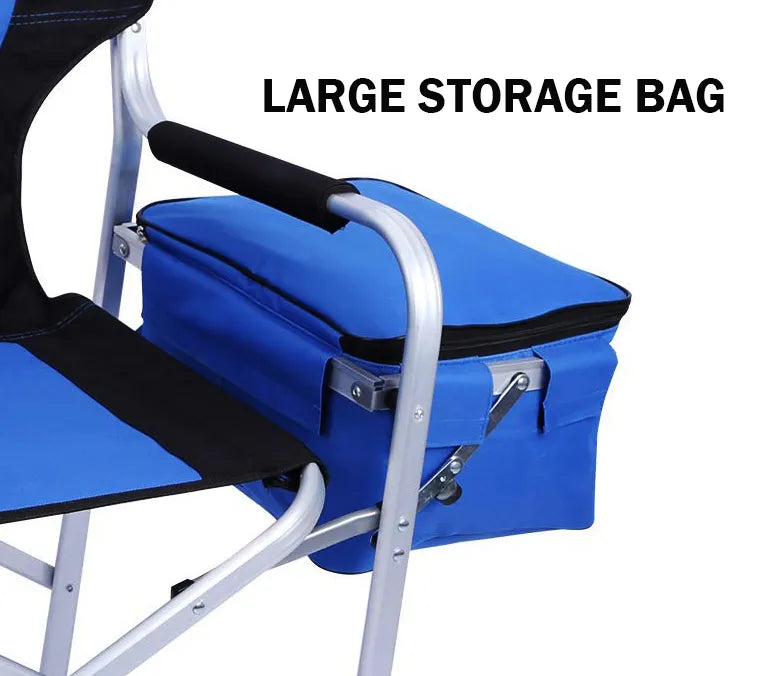 Foldable Sturdy Portable Director's Chair made with High Quality Aluminium and Retractable Side Tabl