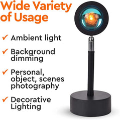 360° Rotatable LED Sunset Projection Lamp for Ambiance