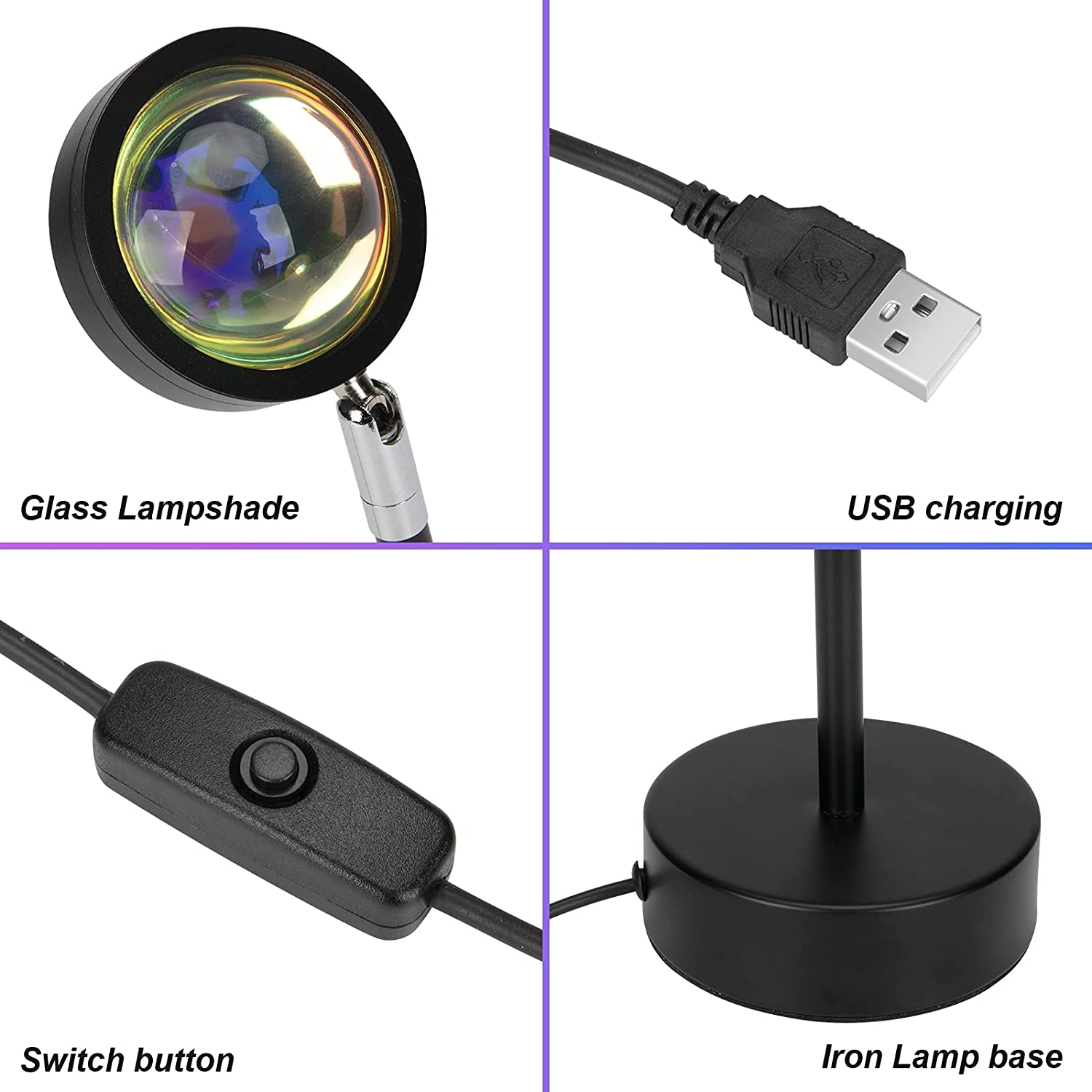 360° Rotatable LED Sunset Projection Lamp for Ambiance