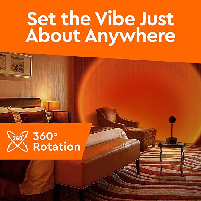 360° Rotatable LED Sunset Projection Lamp for Ambiance