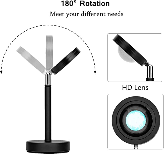 360° Rotatable LED Sunset Projection Lamp for Ambiance