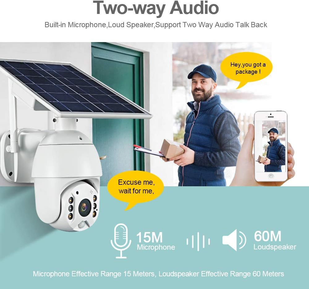 4G Solar Outdoor Wireless 2MP Security Camera with Motion Detection Technology and Real Time Alerts