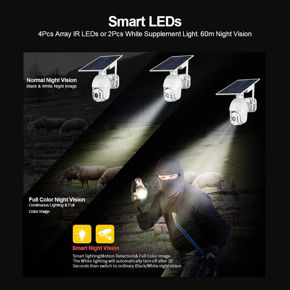 4G Solar Outdoor Wireless 2MP Security Camera with Motion Detection Technology and Real Time Alerts