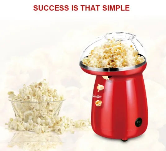 Sonifer 1200W Mini Portable Hot Air Oil Free Popcorn Maker Machine