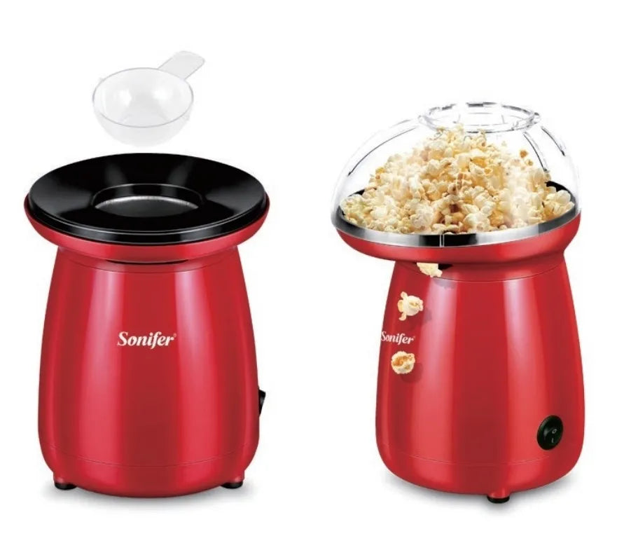 Sonifer 1200W Mini Portable Hot Air Oil Free Popcorn Maker Machine