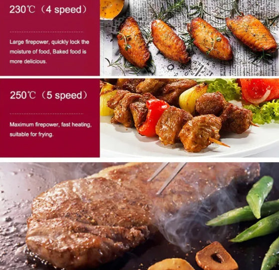 Sonifer Electric Multi Portion Grill with Adjustable Temperature, Non-Stick Coating & Detachable Thermostat - 1500W