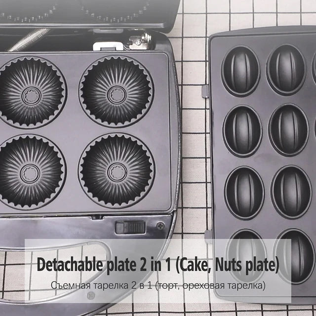 Sonifer 2-in-1 Cake and Nut Cake Maker with Interchangeable Plates