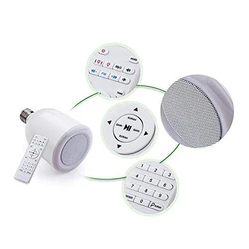 Wireless LED Quran Speaker Lamp with Remote Control - Rechargeable