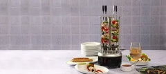 1,000W Electric Vertical 6 Forks Barbeque Skewer Rotating Machine for Kebab, Shawarma, Chicken, Beef