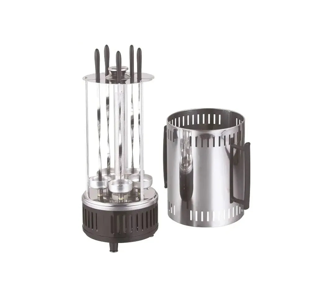1,000W Electric Vertical 6 Forks Barbeque Skewer Rotating Machine for Kebab, Shawarma, Chicken, Beef