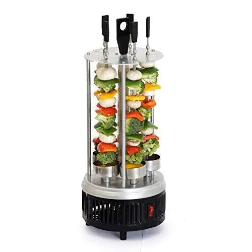1,000W Electric Vertical 6 Forks Barbeque Skewer Rotating Machine for Kebab, Shawarma, Chicken, Beef
