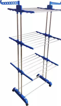 3 Layer Heavy Duty Clothes Hanging & Drying Rack Stand with Wheels