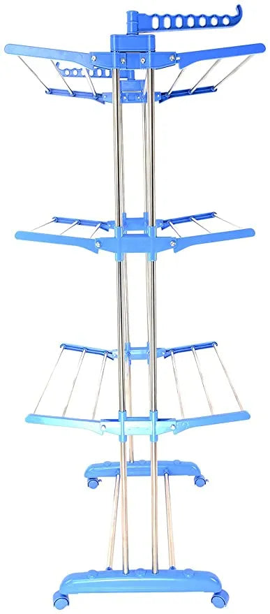 3 Layer Heavy Duty Clothes Hanging & Drying Rack Stand with Wheels