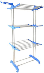 3 Layer Heavy Duty Clothes Hanging & Drying Rack Stand with Wheels