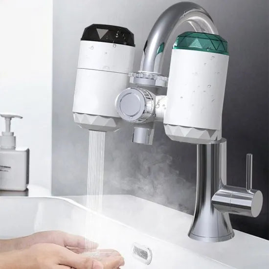 3,000W 2 in 1 Electric Multifunctional Instant Water Heating Faucet with Purification Filter LED Tem