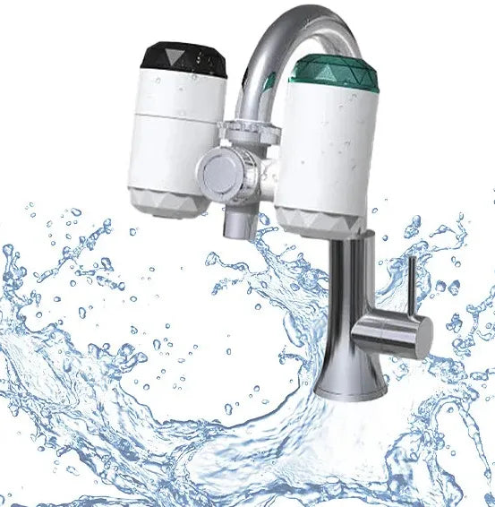 3,000W 2 in 1 Electric Multifunctional Instant Water Heating Faucet with Purification Filter LED Tem