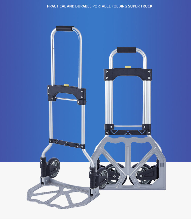Multi-Functional Portable Foldable Metal Trolley Cart with Weight Capacity up to 70kg