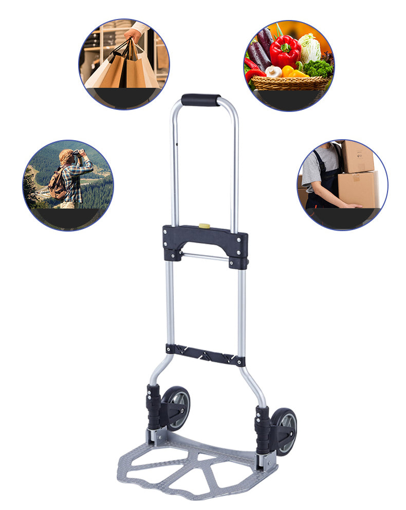 Multi-Functional Portable Foldable Metal Trolley Cart with Weight Capacity up to 70kg