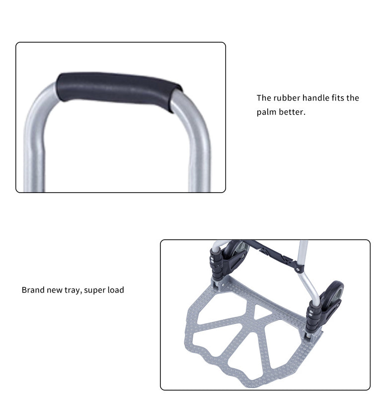 Multi-Functional Portable Foldable Metal Trolley Cart with Weight Capacity up to 70kg