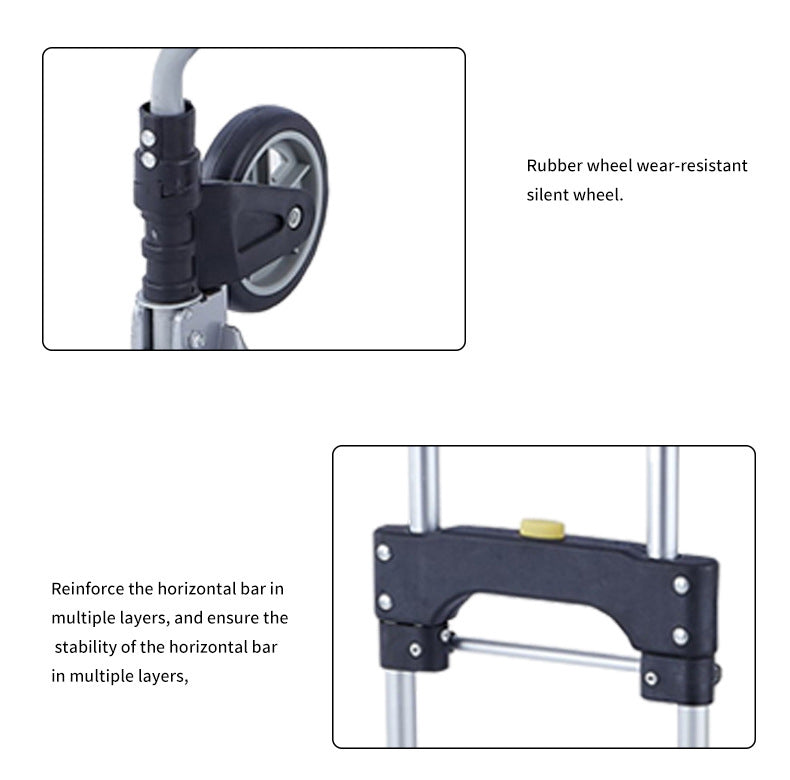 Multi-Functional Portable Foldable Metal Trolley Cart with Weight Capacity up to 70kg