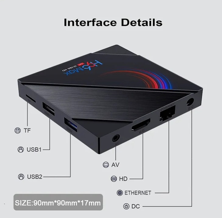 H96 Max 6K Ultra HD Android TV Box with Android 10.0