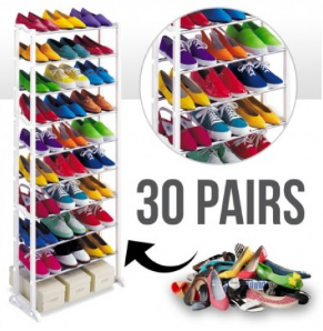 10 Layer Portable Foldable High Quality Shoe Storage Rack for 30 Pairs