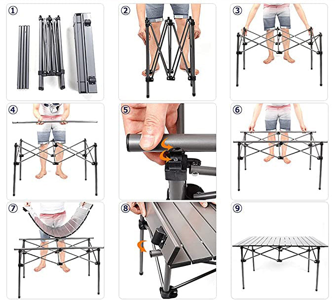 Mini Foldable Aluminium Table & 4 Chairs Set for Outdoors - Lightweight & Portable with Carrying Bag