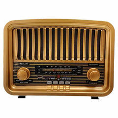 Vintage Multi-Function Rechargeable Solar Bluetooth Speaker with Radio, 2.4G Audio & Card Slot with Remote