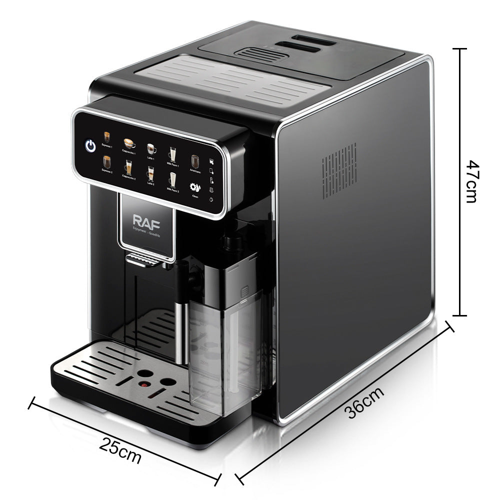 RAF 1.5L Fully Automatic Coffee Machine with Steam Milk Frother and Latte Art DIY - 1350W